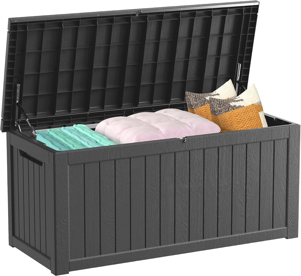 outdoor storage box waterproof, 200 gallon lockable resin, main product view