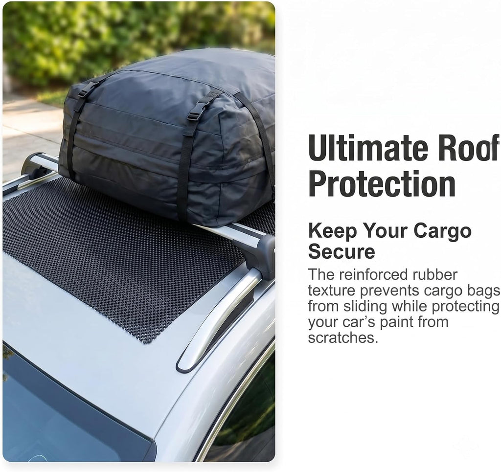 1 PC Roof Rack Pad, 51"x43" Rooftop Cargo Bag Mat, PVC Roof Non-Slip Rug Pad, Universal Multi-Purpose Rooftop Storage Bag Protective Mat, for Most Cars, Trucks, SUVs (Black)