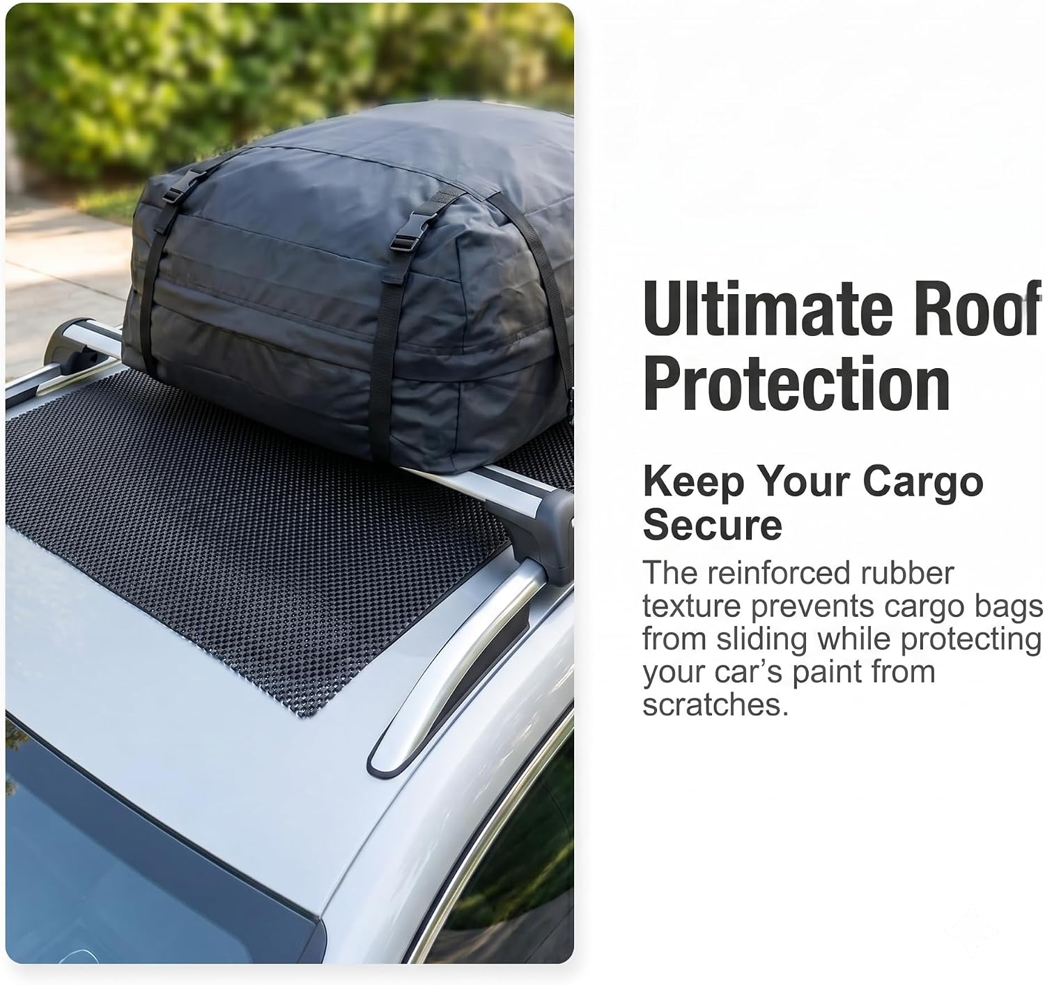 1 PC Roof Rack Pad, 51"x43" Rooftop Cargo Bag Mat, PVC Roof Non-Slip Rug Pad, Universal Multi-Purpose Rooftop Storage Bag Protective Mat, for Most Cars, Trucks, SUVs (Black)