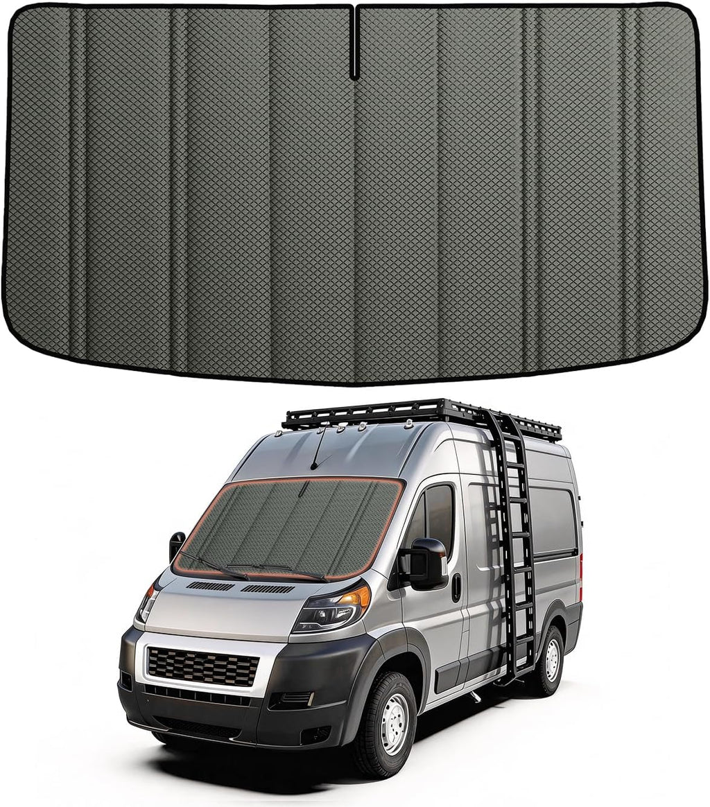 Extra-Thick Windshield Cover for Ram Promaster Van 2014-2026, Insulated Blackout Sunshade with XPE Foam & Thinsulate Cotton, AllSeasonGuard Pro