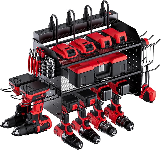 TRZZ Power Tool Organizer Wall Mount, 3-Layer Charging Station by TRZZ