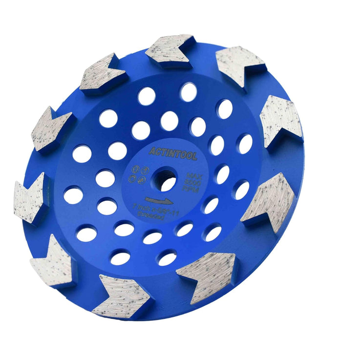 7 in.x 5/8-11 in. Abor Threaded 10 Arrow Segments Grinding Cup Wheel (5/8"-11 Threaded)