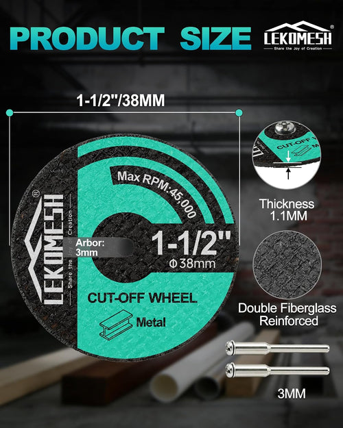 1-1/2 cut off wheels for rotary tools shown in use