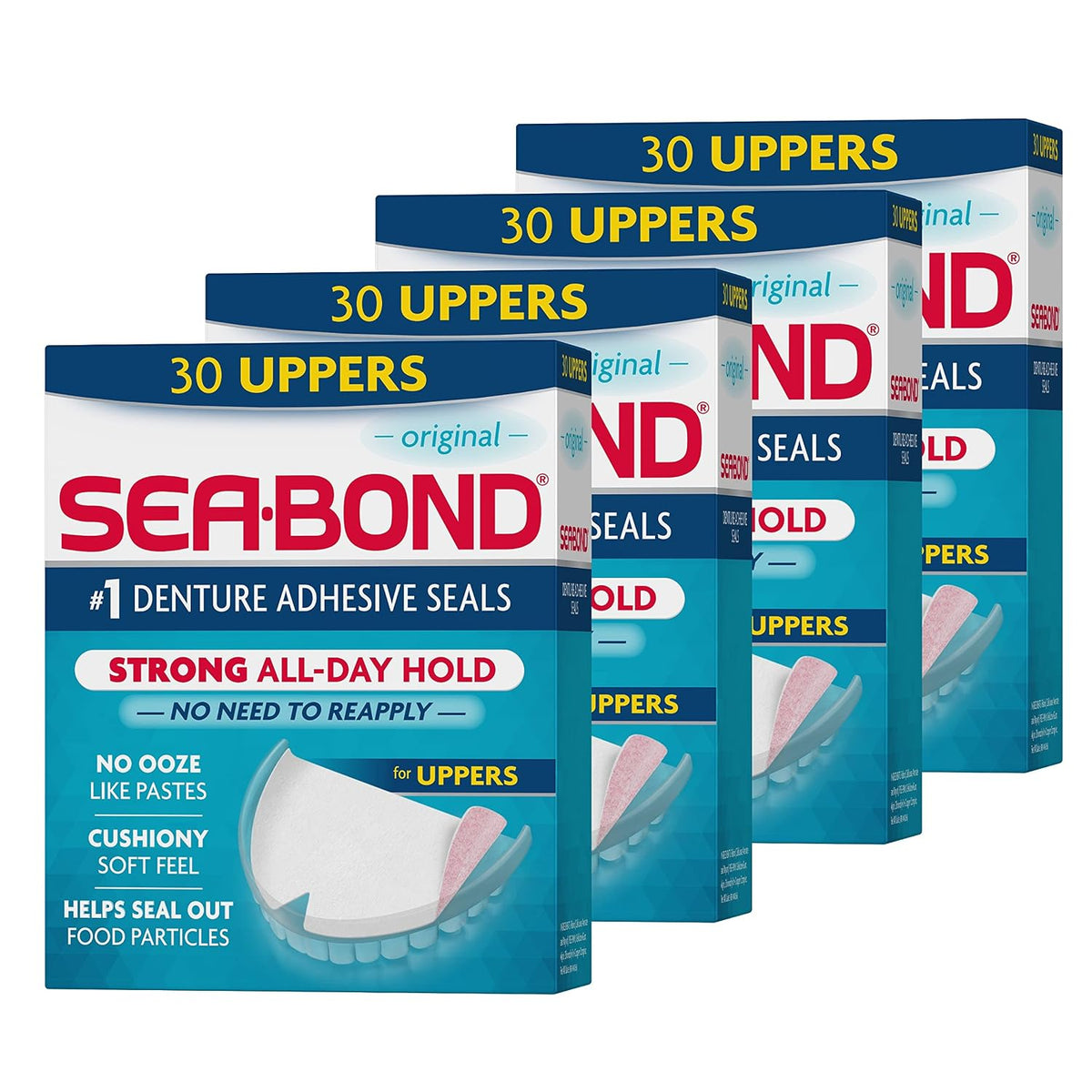 sea-bond denture adhesive seals, original, uppers, 30 count, main product view