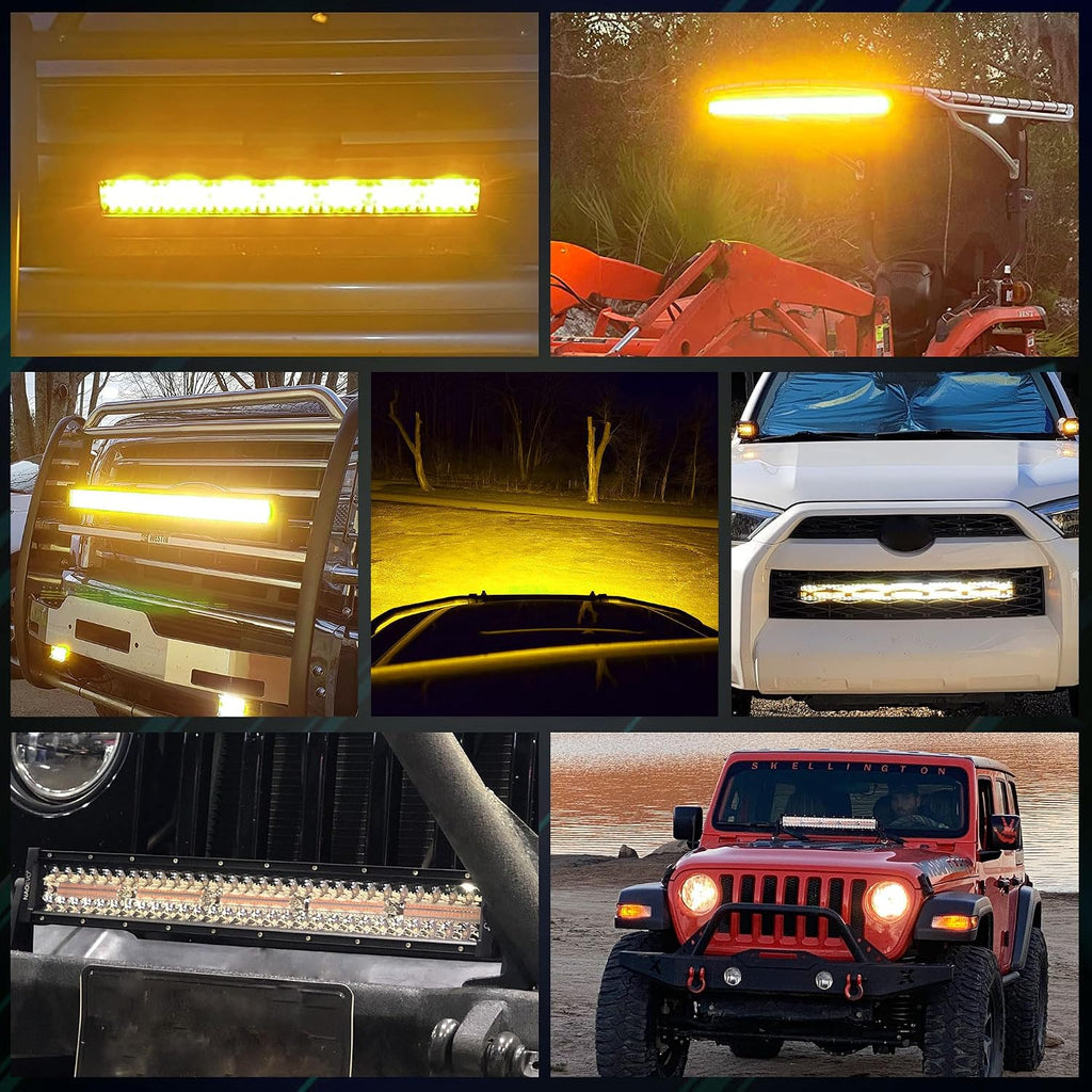 52inch 300w curved led light bar white/amber flasing, view 9