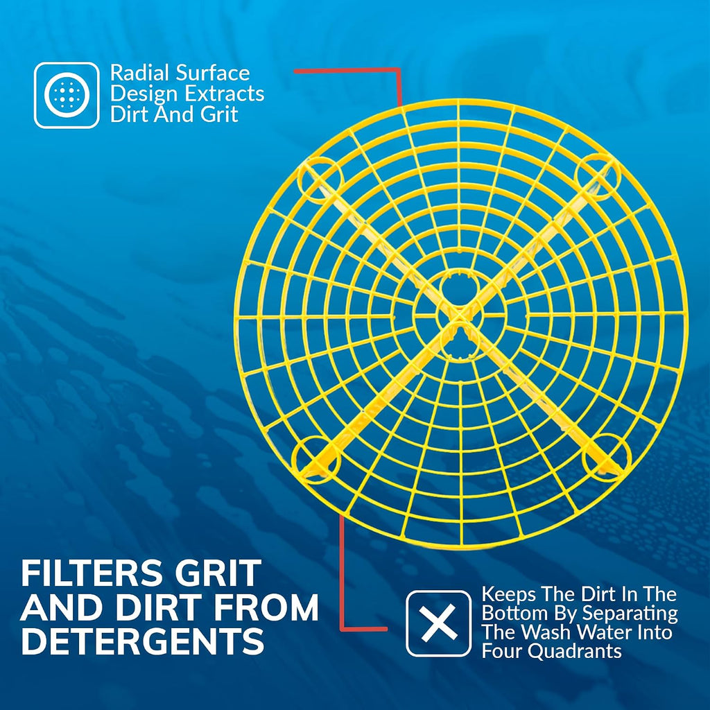 Grit Guard The Original Red Bucket Insert - 10" Diameter Car Wash Bucket for Car Washing, Detailing Compatible with 3.5, 4, 5 and 6 Gallon Buckets