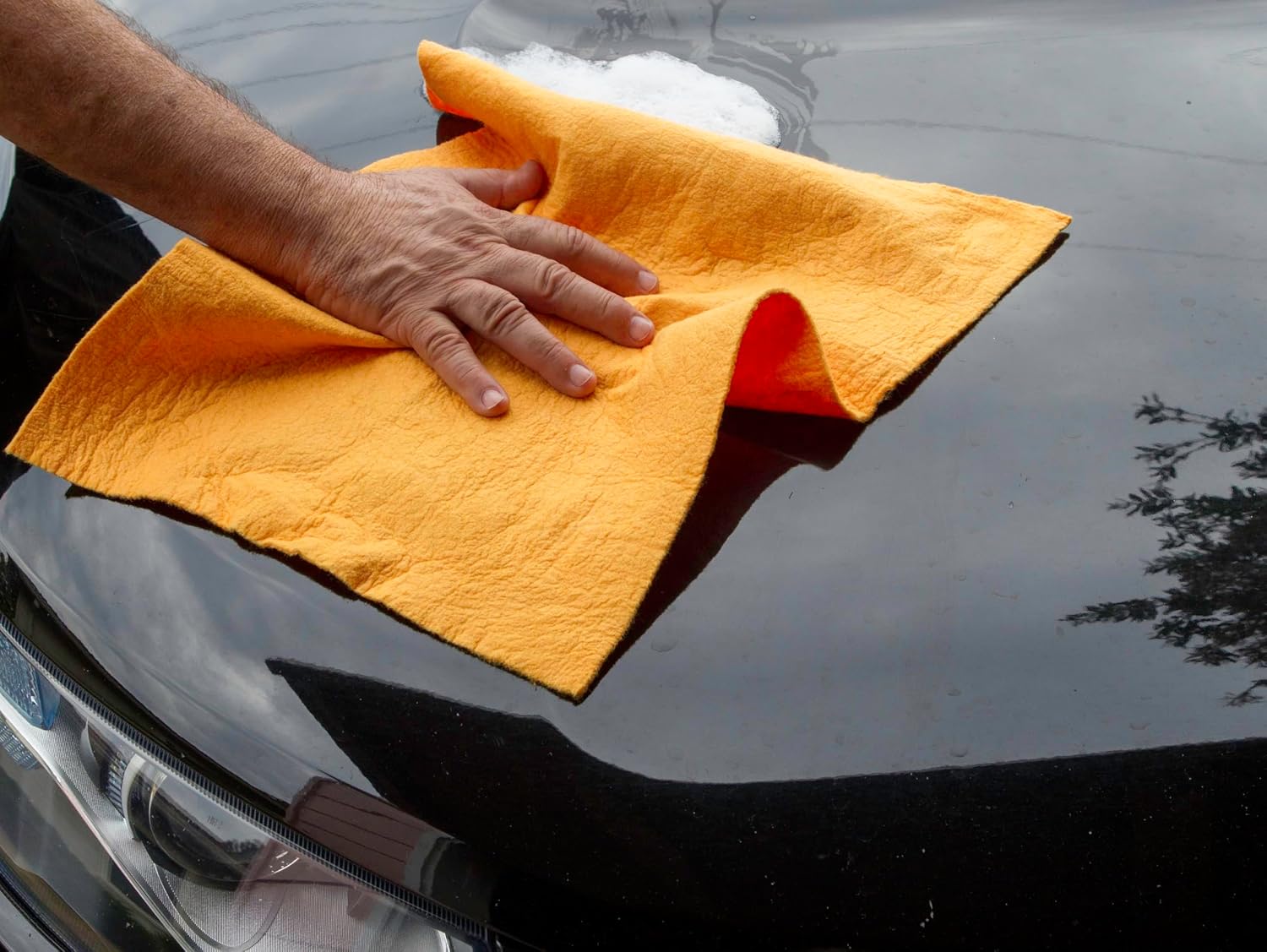 Flinka The Original Reusable Shammy Cloth 20" x 14" - Super Absorbent Chamois Towel - Great for Cars, Boats, Trucks, and RVs - Natural Viscose Sponge Cloth - Eco Friendly (1 Pack)