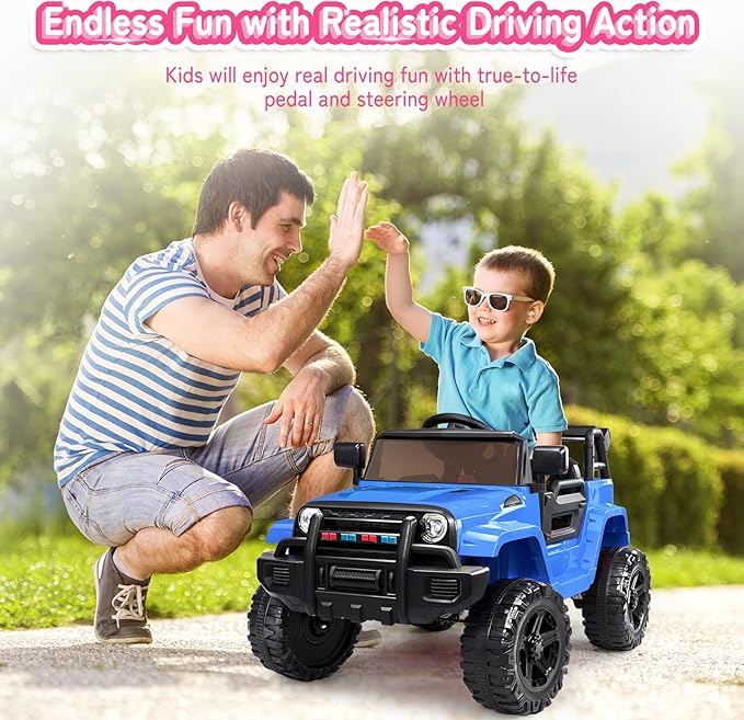 JOYMOR Ride on Truck with Remote Control, 4 Wheels 12V Battery Powered Kids Car - Image 2