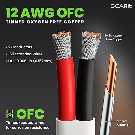 GEARit 12 Gauge Marine Wire, 12/2 AWG Marine Grade Tinned Copper Oxygen Free - Image 3