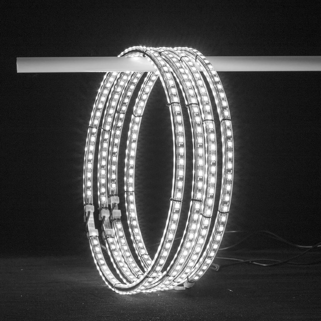 4pcs 17.5 inch Double Row Wheel Lights for Truck/Car/ATV/UTV, Dancing Chasing Color, LED Rim Wheel Ring Lights W/Turn Signal and Braking Function Controlled by Remote and App