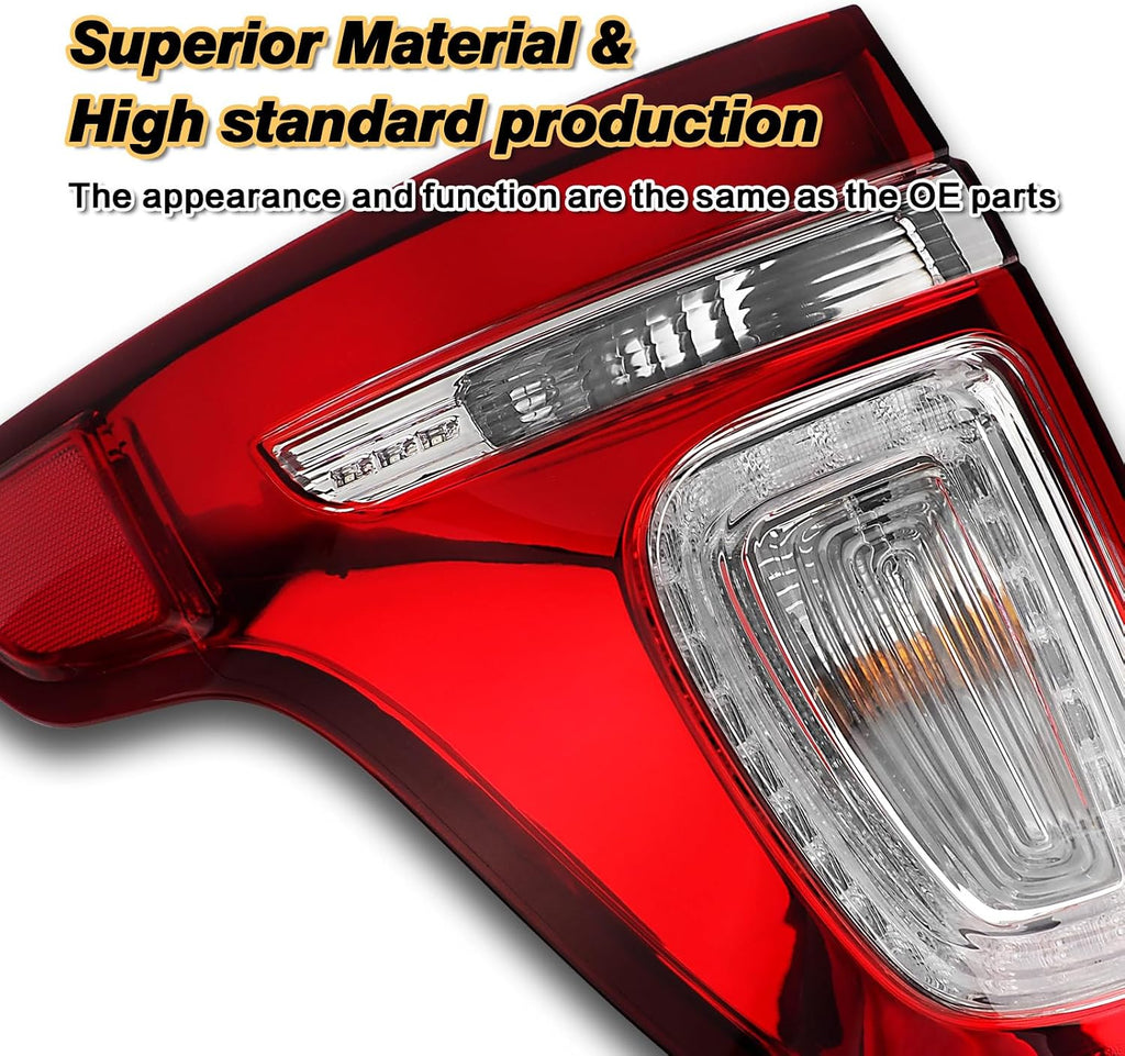 Tail Lights Compatible with 2011 2012 2013 2014 2015 Ford Explorer Rear Brake Lamp Assembly With Wire Harness and Bulbs Replace BB5Z13405C BB5Z13405D (2011-2015 Ford Explorer, Left Driver Side)