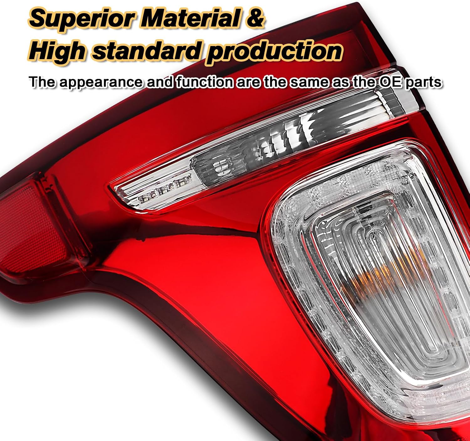 Tail Lights Compatible with 2011 2012 2013 2014 2015 Ford Explorer Rear Brake Lamp Assembly With Wire Harness and Bulbs Replace BB5Z13405C BB5Z13405D (2011-2015 Ford Explorer, Left Driver Side)