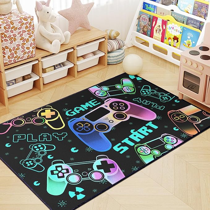 Play Gaming Rug for Bedroom Gamer Mat Gamepad for Boys Room 59"x39" for - Image 6