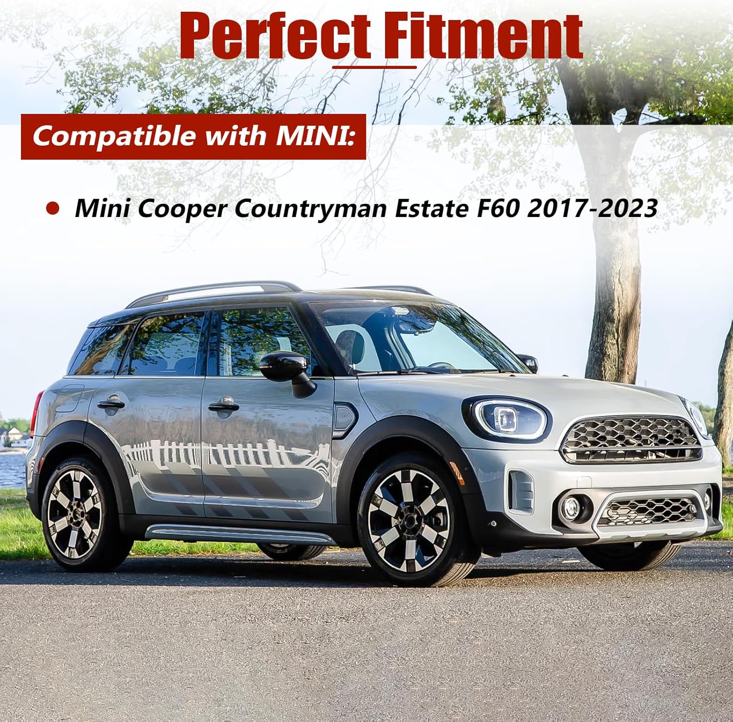 Rear Lamp Frame Bezel Guard 1 Pair Tail Lamp Frame Bezel Protector For Mini Cooper Countryman Estate F60 2017 2018 2019 2020 2021 2022 2023, Taillight Trim Rings 51712414989 (Glossy Black)
