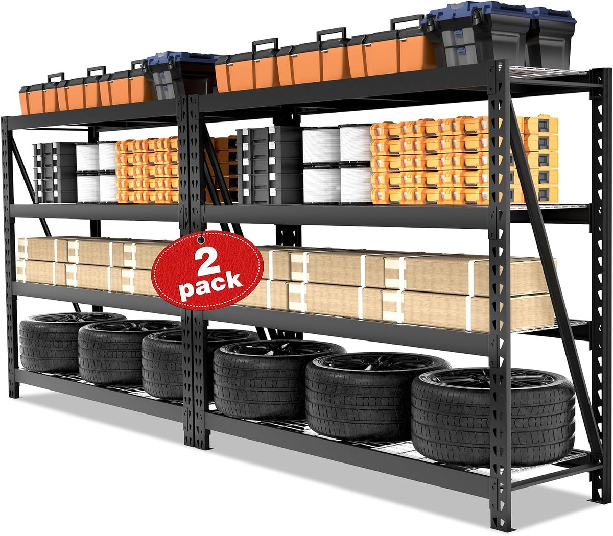 WORKPRO Garage Shelving, 7200 LBS Load, Heavy Duty Metal Shelving