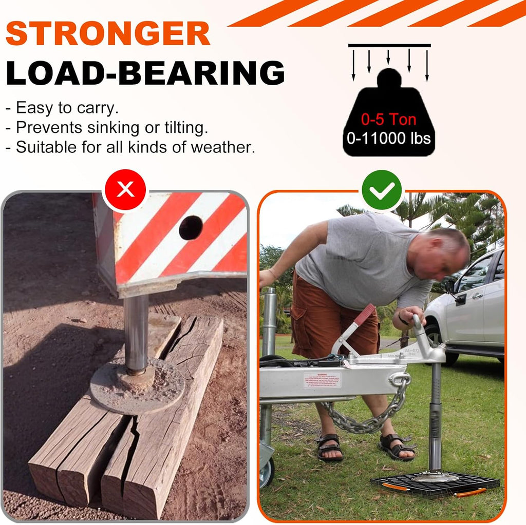 12 X 12 X 1 inchs Non-Slip Rv Jack Pads, 2 Pack Camper Outrigger Pads with Handle, Heavy Duty Stabilizing Blocks for Truck/Trailer/Crane