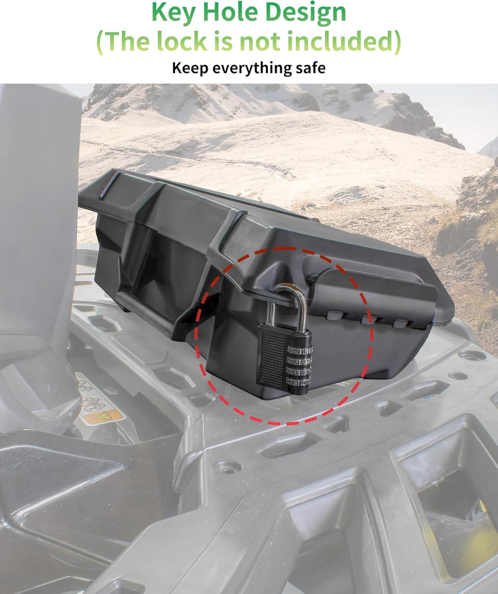 Storage Cargo Box for Can-Am Outlander L MAX 6X6 Accessories, 2 GAL (7.5L) Front Rear Bin Back Seat Rack Box Waterproof Tool Box, Replace# 708200408