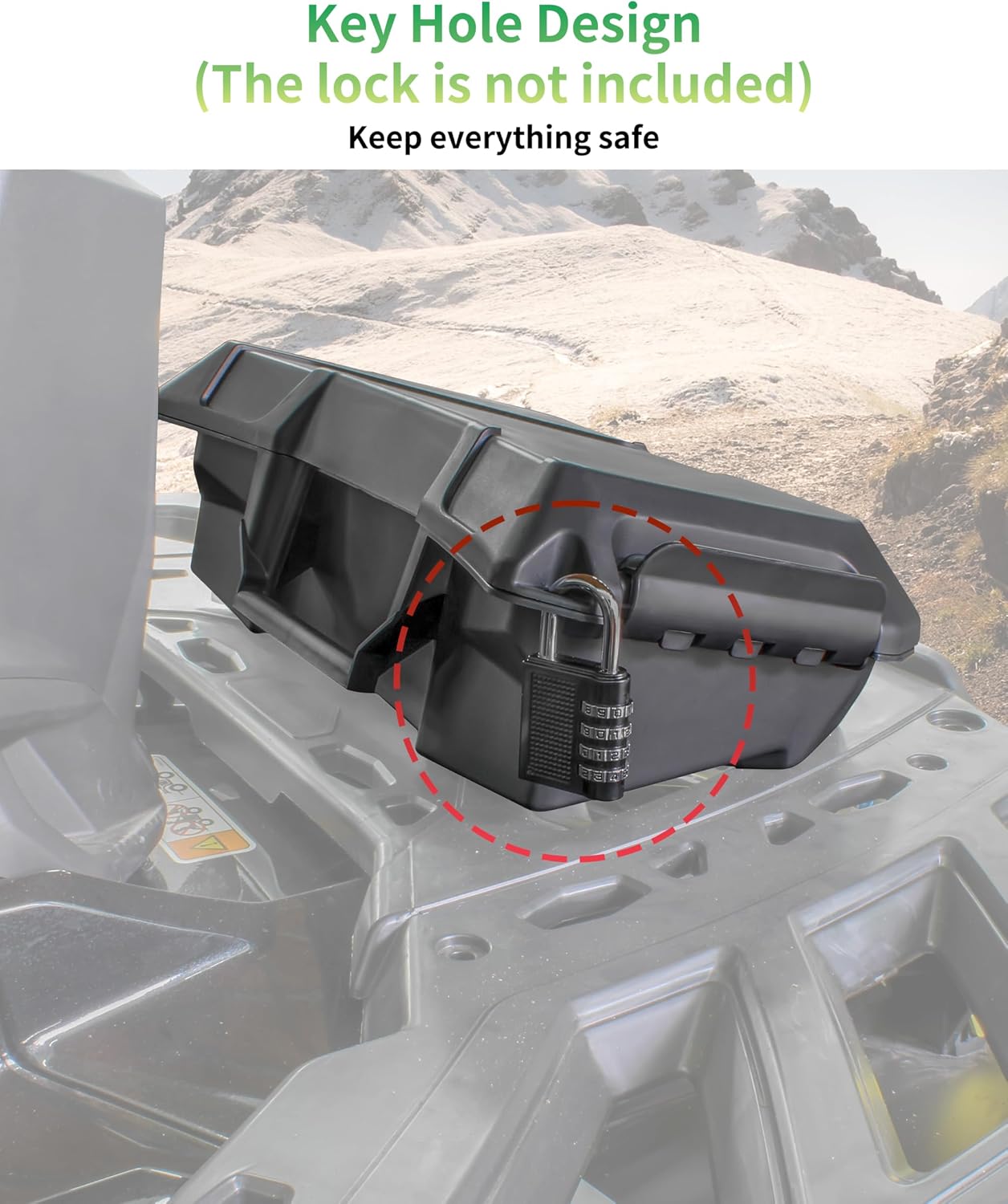 Storage Cargo Box for Can-Am Outlander L MAX 6X6 Accessories, 2 GAL (7.5L) Front Rear Bin Back Seat Rack Box Waterproof Tool Box, Replace# 708200408