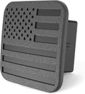 2" Black American Flag Hitch Plug Cover for 2 Inch Receiver, Heavy Duty Rubber Trailer Hitch Cover for Trucks, SUV, Tow Hitch Receiver Plug, No Pin Needed (Fit 2" receivers)