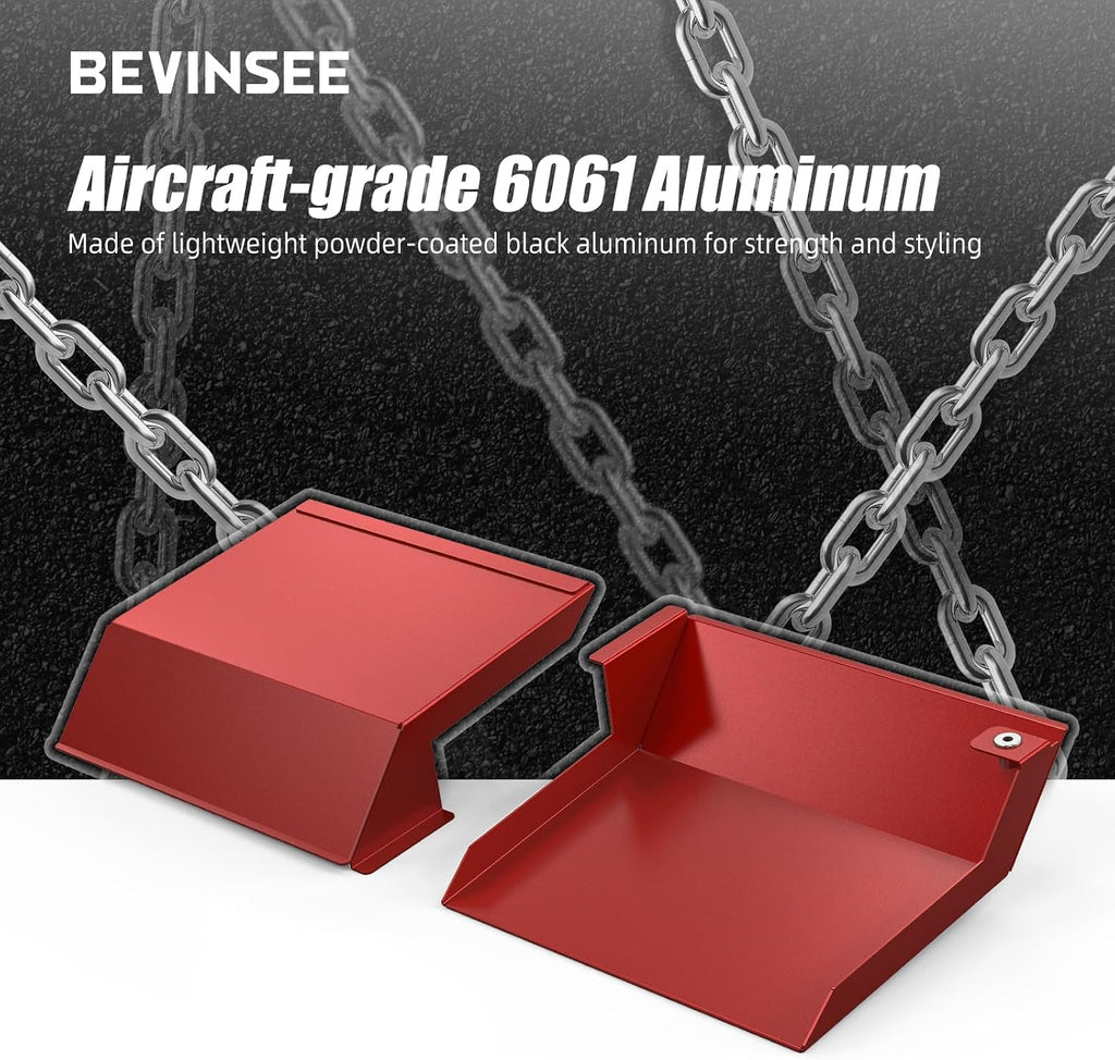 Bevinsee 2pcs Aire Intake Scoops Aire Inlet Compatible with 3 Series E90 E91 E92 E93 323i 325i 328i 330i 335i 335d 2010-2013, Left and Right, Aluminum, Red