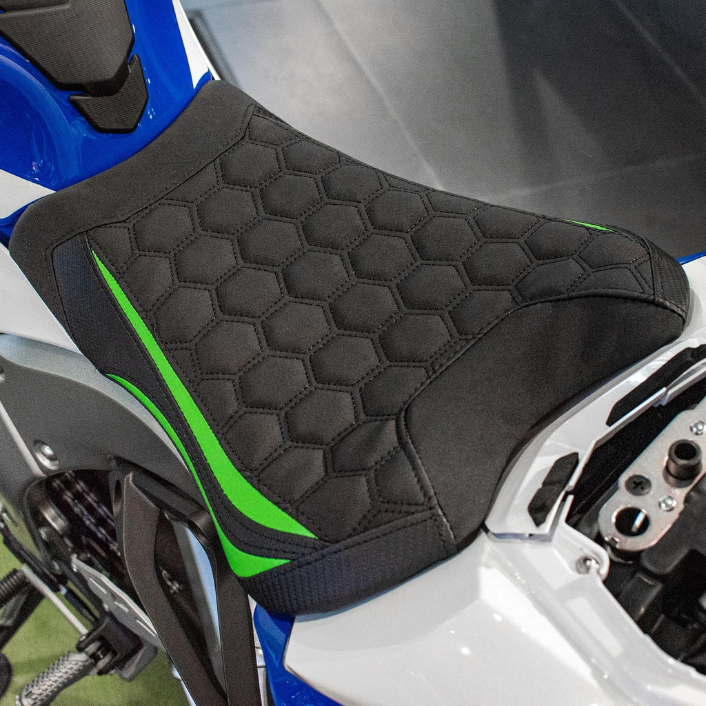 Motorcycle Driver Seat Pad for Ninja ZX-10R ZX-10RR 2021-2025 Front Rider Cushion Pressure Relief Saddle, Front-Green