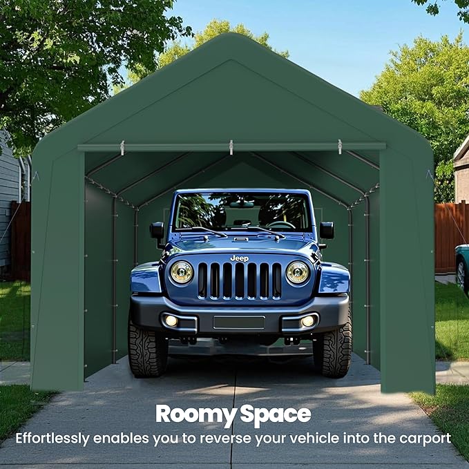 GOJOOASIS 10x20 Carport Heavy Duty Portable Garage Shelter Metal Car Canopy Tent - Image 5
