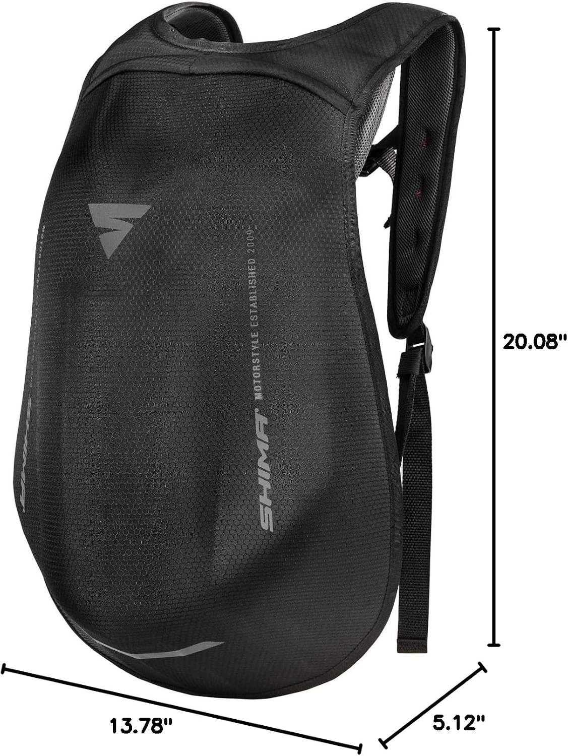 SHIMA Motorcycle Backpack, Black, One Size