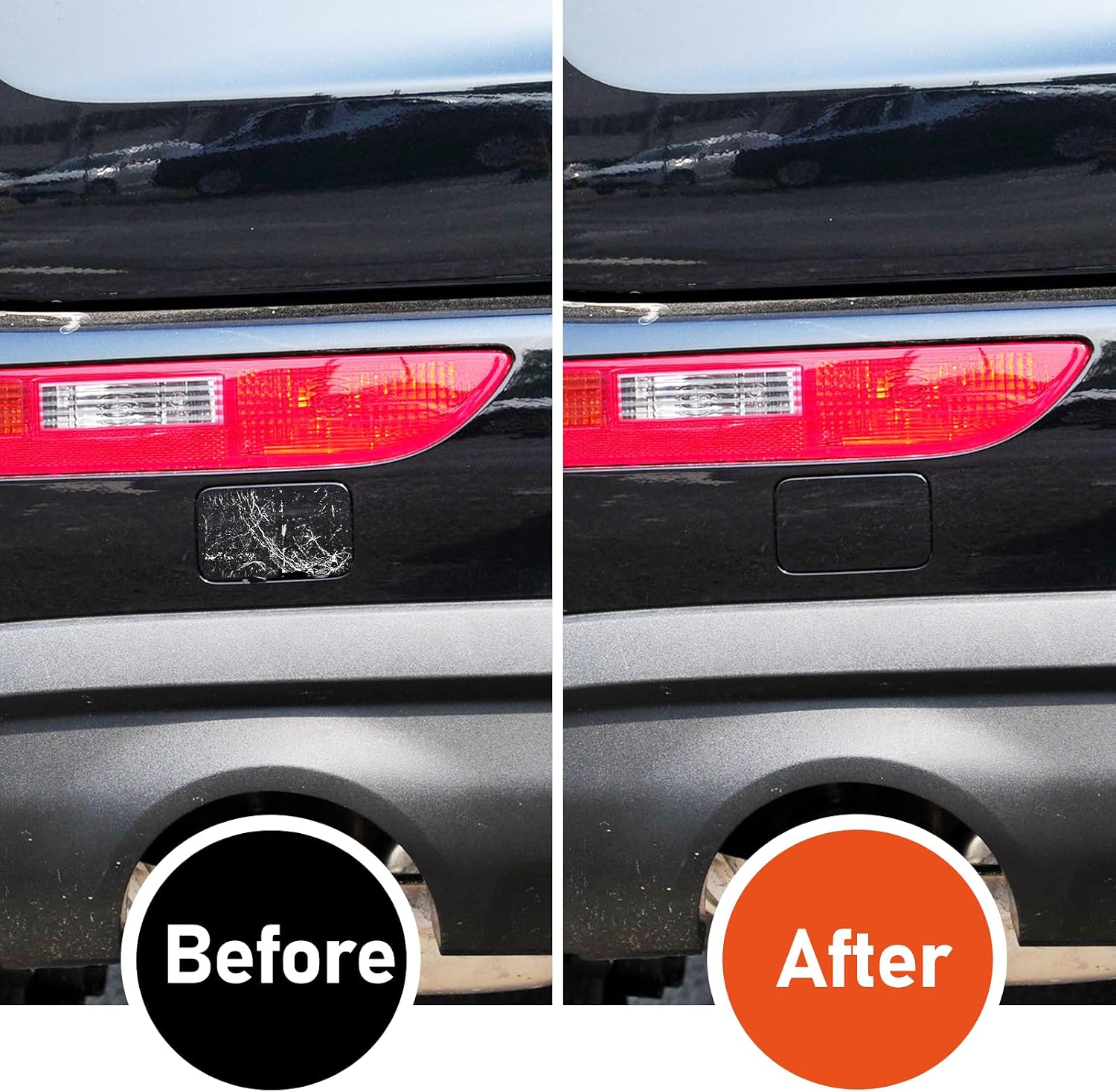 Yumzeco 1PC Compatible with Audi Q5 Rear Tow Hook Cover 2008 2009 2010 2011 2012 2013 2014 2015 2016 2017, Driver Side Audi Q5 Rear Bumper Trailer Cover Replace for 8R0807449/8R0807450 - Left, Black