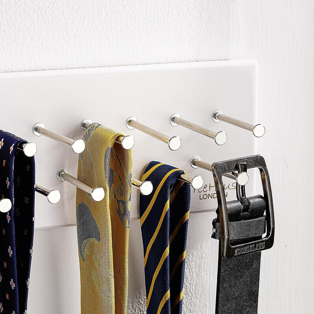 treehouse london tie rack organizer – holds 40, side view