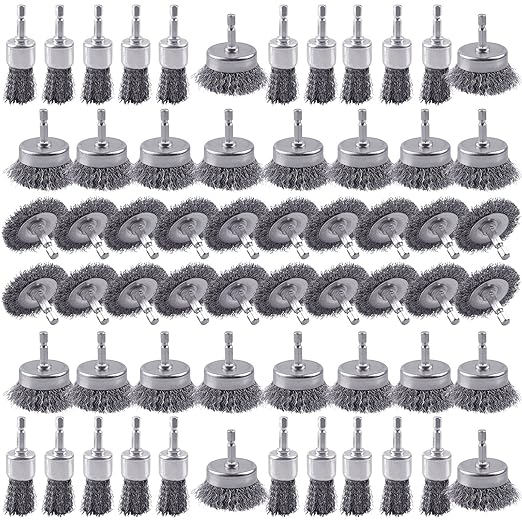 60 Pack Rocaris Carbon Steel Wire Wheel Brush Set by Rocaris