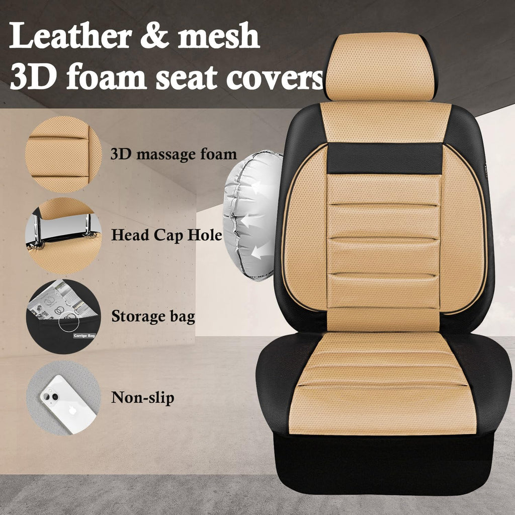 car pass faux leather car seat covers front, close-up detail