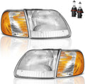 WEELMOTO Headlights Assembly for 1997-2003 F150 / 1997-2002 Ford Expedition / 1998-1999 F250, Headlamp+Corner Parking Turn Signal Marker Light Does NOT fit models produced before July 1996
