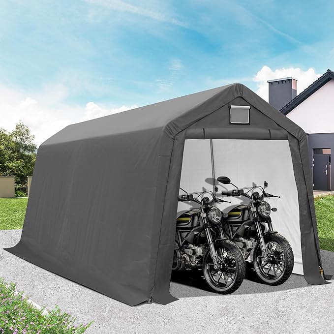 7' x 12' Outdoor Storage Shed- Heavy Duty Storage Shelter Tent - Image 9