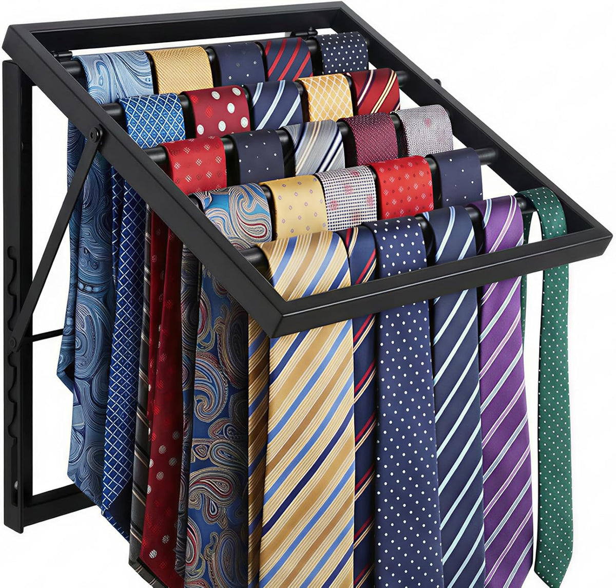 wall mounted tie rack organizer, metal tie rack, main product view