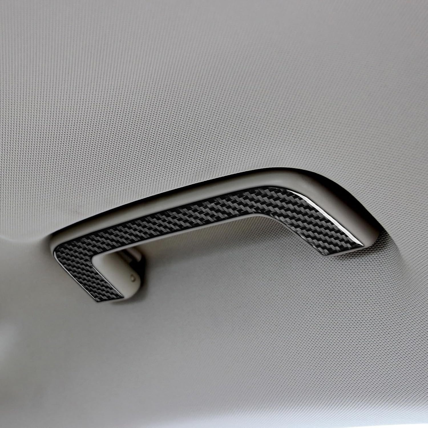 Black Real Carbon Fiber Car Roof Side Grab Handle Panel Trim Sticker Compatible with Ford Fusion S SE Titanium 2013-2021/Ford Mondeo 2014-2022 Auto Interior Accessories