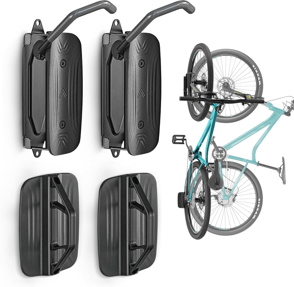 monTEK Swivel Bike Wall Mount – 2 Pack Garage Bike Hanger & Space-Saving