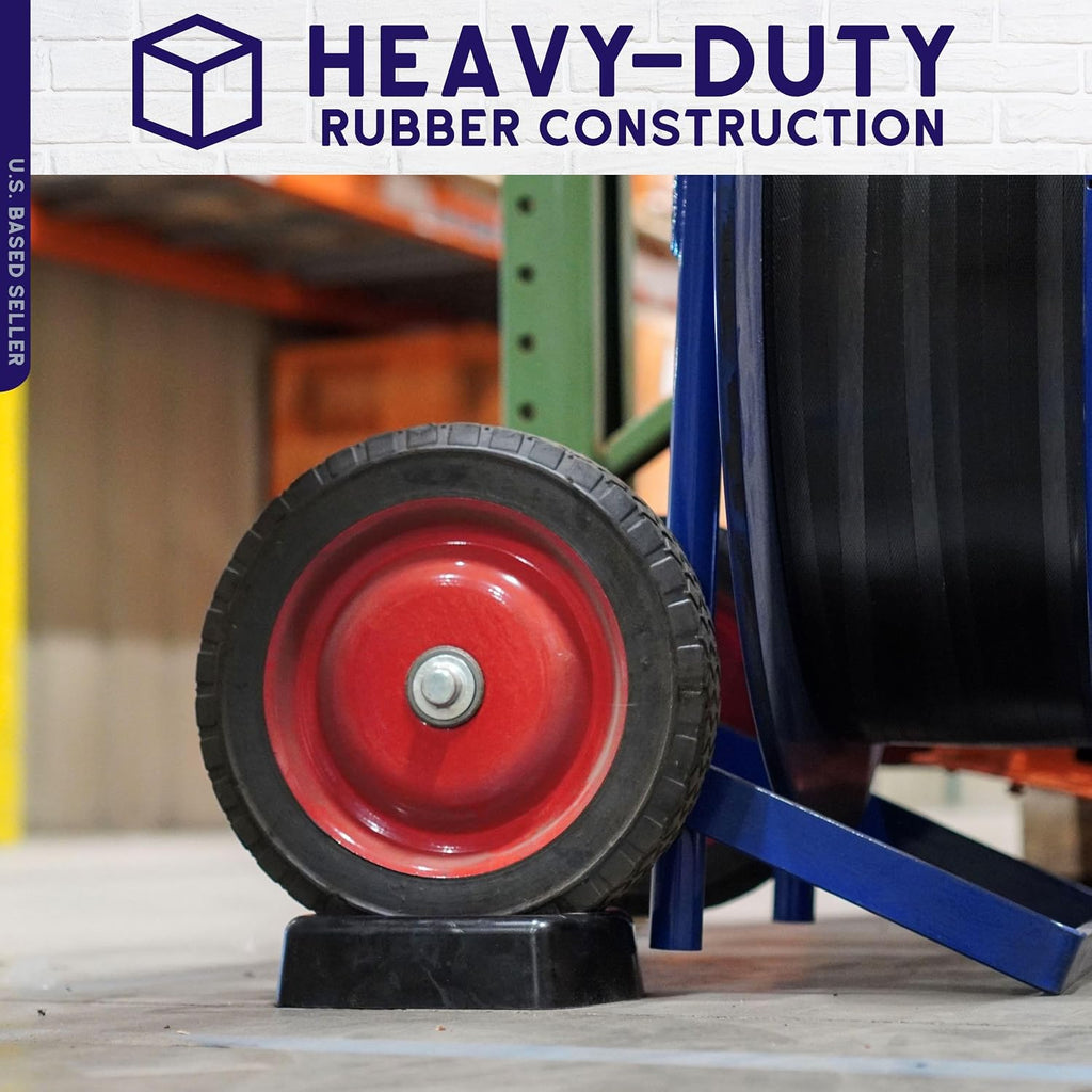 BISupply Trailer Wheel Chock for up to 6in Caster Wheel - 1pc Rubber Boat and RV Jack Block Jockey Trailer Wheel Dock