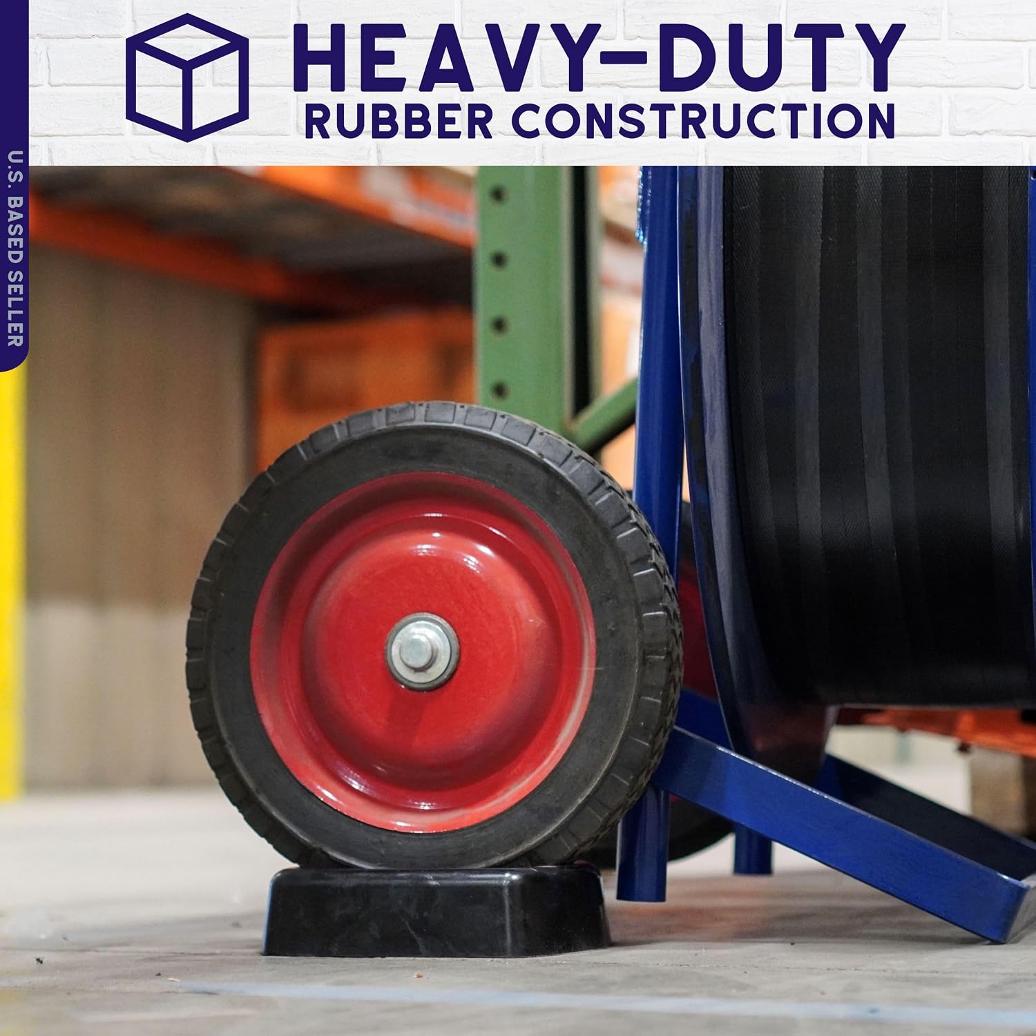 BISupply Trailer Wheel Chock for up to 6in Caster Wheel - 1pc Rubber Boat and RV Jack Block Jockey Trailer Wheel Dock