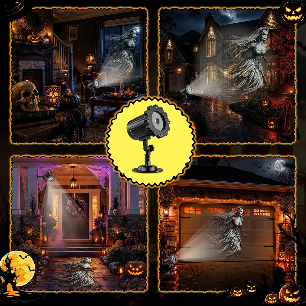 Halloween Projector Light Outdoor Upgraded Patterns(Ghost Bride)