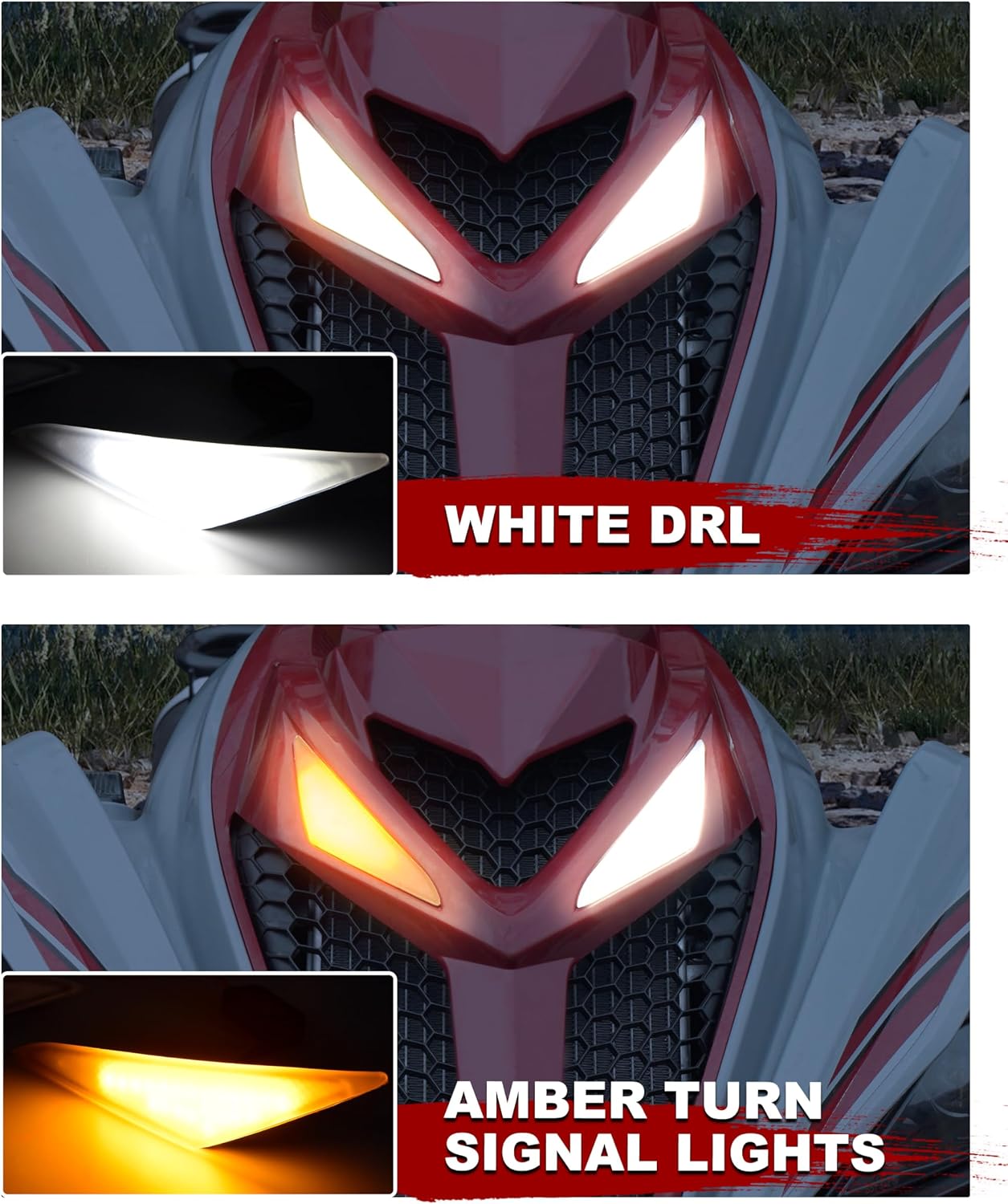 LED Turn Signal Fang Lights for Yamaha Raptor 700 2013+, Front Grille Accent Light Signature Grill Auxiliary Lamps Headlights for Yamaha Raptor 700 700R 2013-2026 Accessories, 2PCS