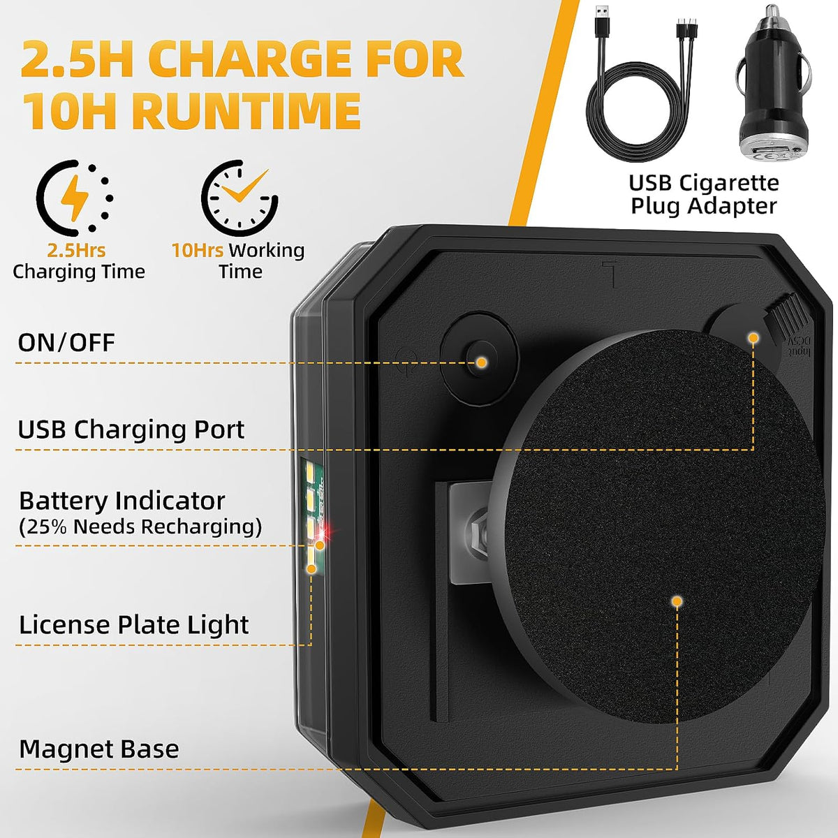 wireless trailer lights magnetic, wireless tail lights for, close-up detail