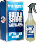 Sheila Shine 1 Quart Stainless Steel Cleaner and Polish - Cleans, Polishes & Protects Kitchen Appliances, Refrigerators, Sinks, Ovens & Grills - Spray & Polish Stainless Steel Cleaner