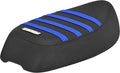 Enjoy Mfg Seat Cover - Compatible with Suzuki FA50 (1980-1991) _#607 (All Black with TM Blue Ribs)