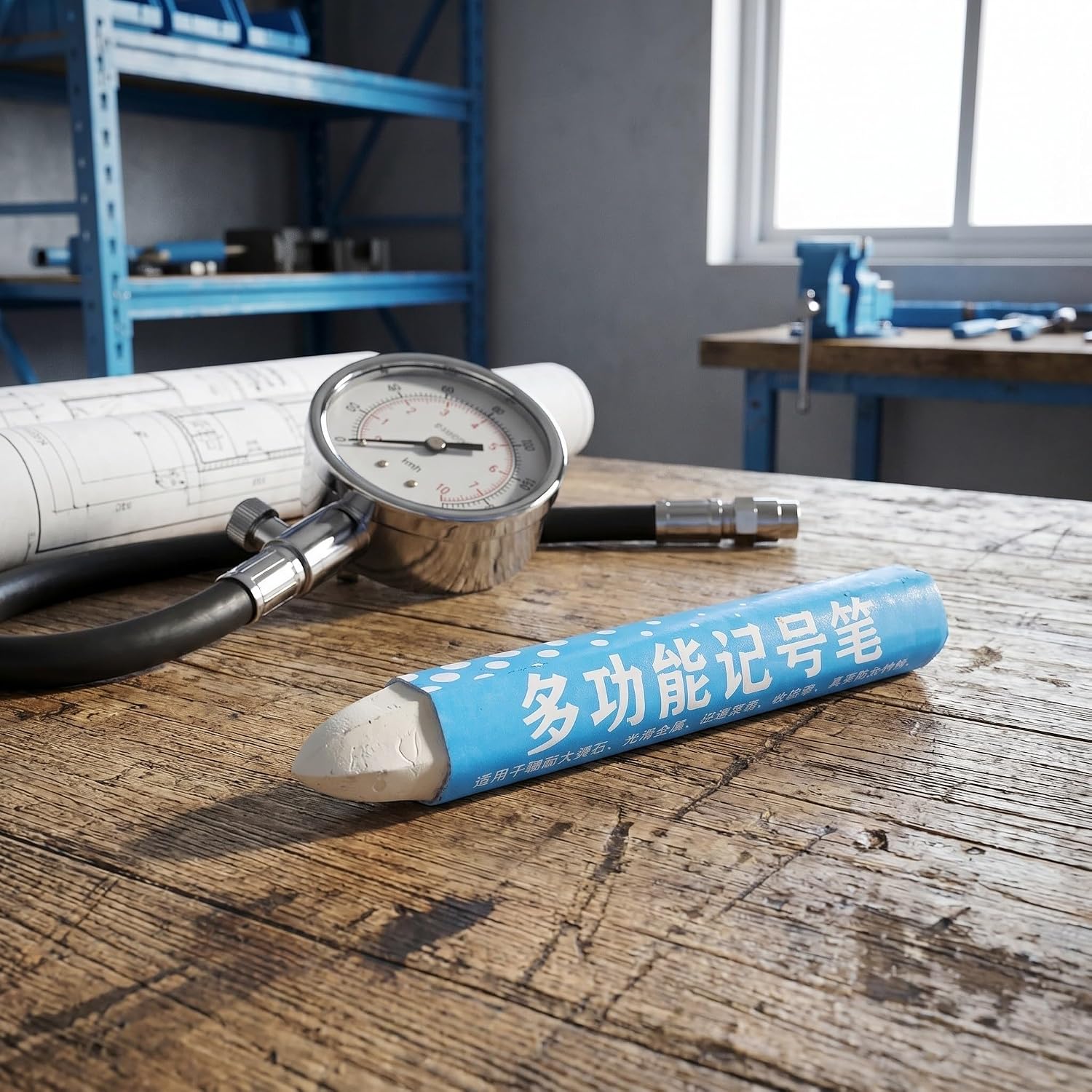 YARNOW 8pcs White Tire Marker Pens Comfortable Grip and Lasting Wax-based Markings for High Visibility on Car Tires Conveyor Belts and Wood for Workshops and Shops