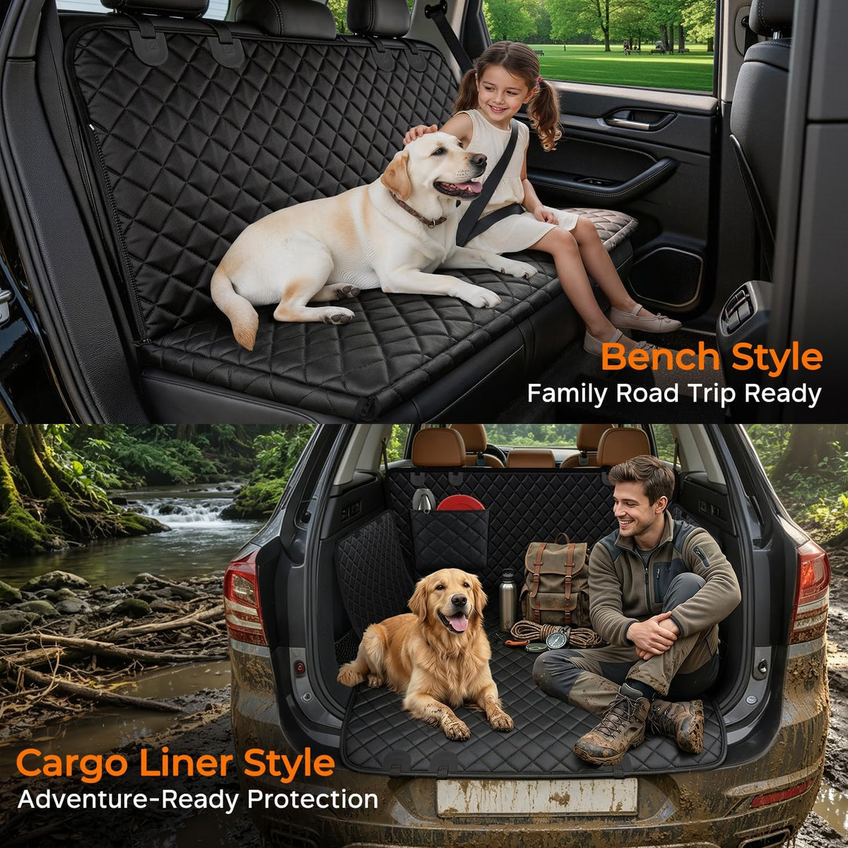urpower dog car seat cover for back seat showing dimensions