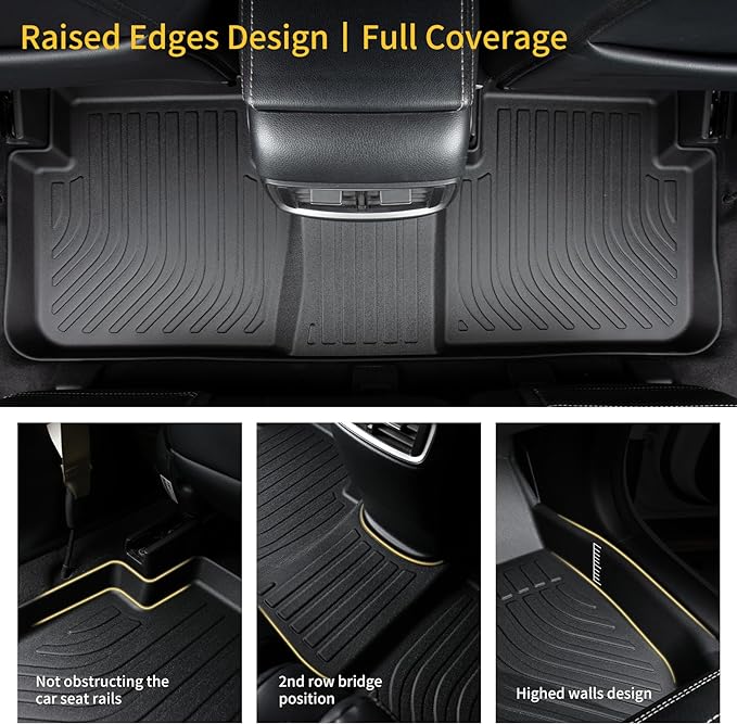 GINOWY-Floor Mats for Nissan Pathfinder 2022-2025, TPE Rubber All Weather Mats - Image 4