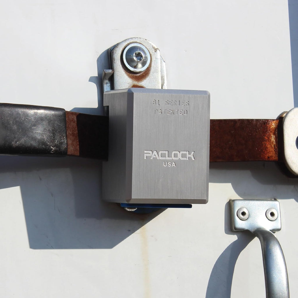 PACLOCK's 81-Series Patented Trailer Door Lock, UCS, High Performance 6-Pin Cylinder, One Lock Keyed to a Number U-Pick! w/ 2 Keys, Blue