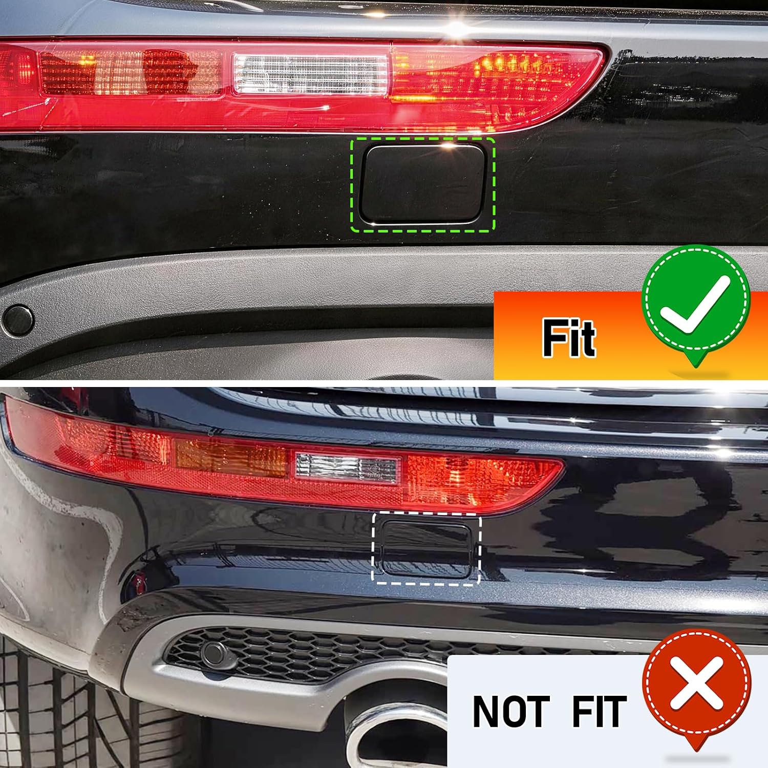 Yumzeco 1PC Compatible with Audi Q5 Rear Tow Hook Cover 2008 2009 2010 2011 2012 2013 2014 2015 2016 2017, Driver Side Audi Q5 Rear Bumper Trailer Cover Replace for 8R0807449/8R0807450 - Left, Black