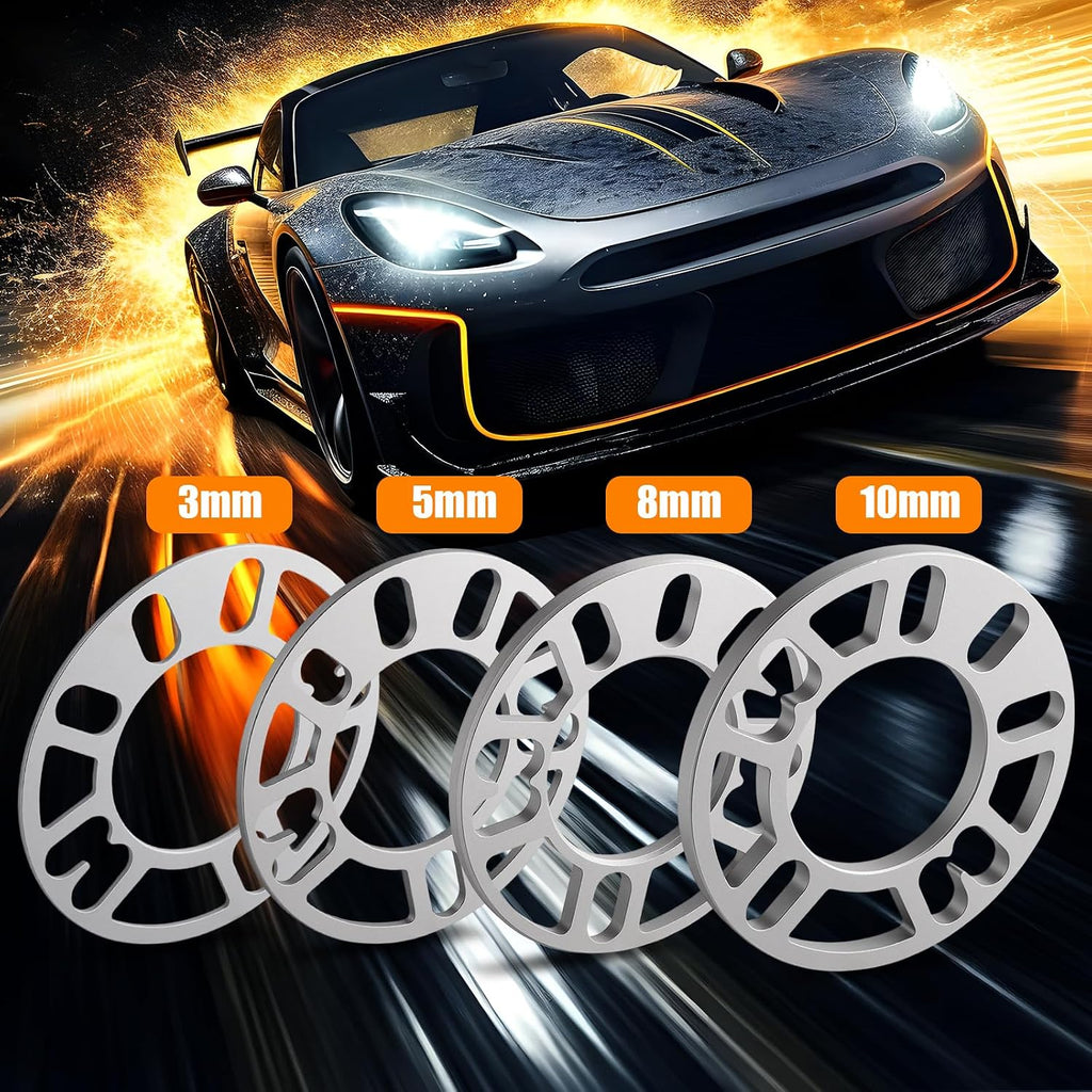 GAsupply 10mm Universal Wheel Spacers, 3/8 inch Aluminum Spacer Fit Bolt Pattern 4x98 4x100 4x108 4x110 5x100 5x108 5x110 5x112 5x114.3 5x115 5x120 5x4.5 5x4.75, PCD 98mm to 120mm, 2 Pack