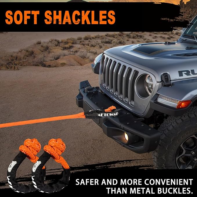 METOWARE Kinetic Recovery Rope 35, 000 LBS Offroad Tow Kit - Image 4